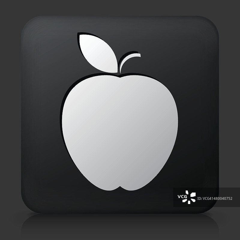 黑色方形按钮与苹果图片素材