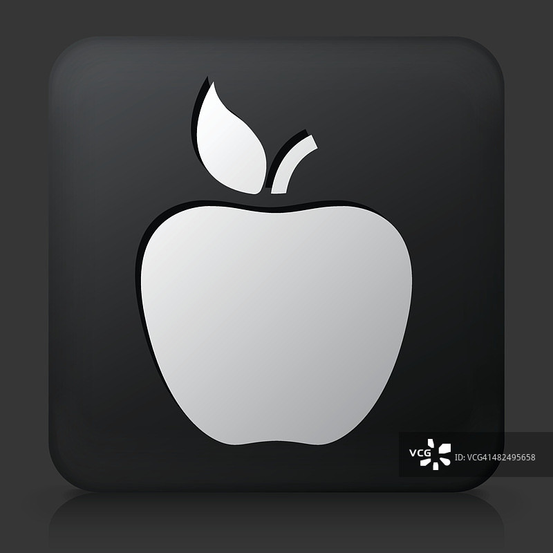 黑色方形按钮与苹果图片素材