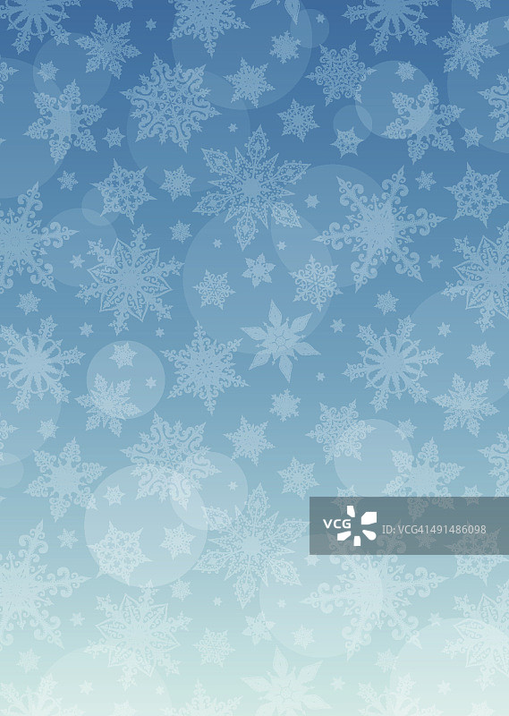 蓝色圣诞背景-雪花图片素材