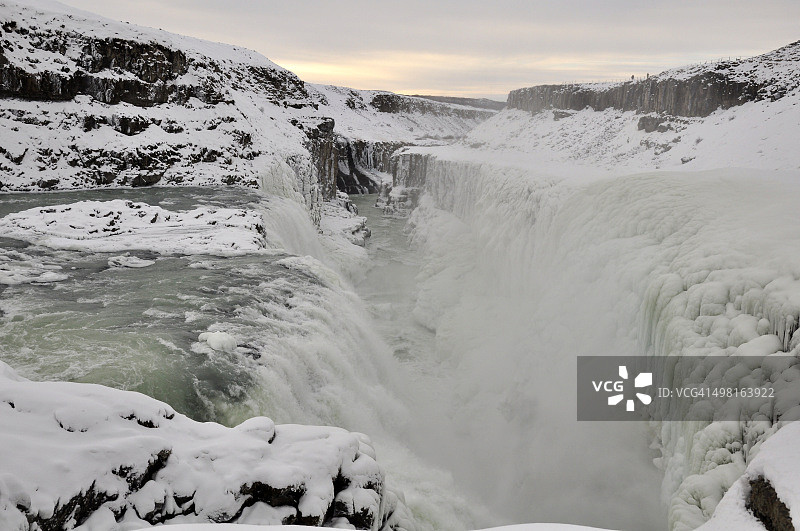 冰岛西南部的冰瀑图片素材
