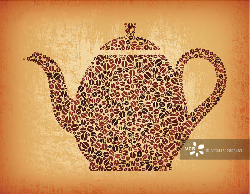 咖啡壶豆图案图片素材