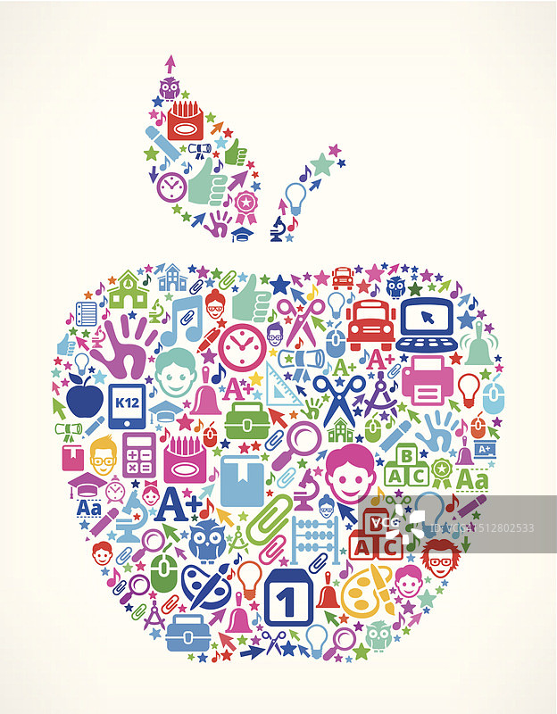 苹果教育和学校版税免费矢量艺术图案图片素材