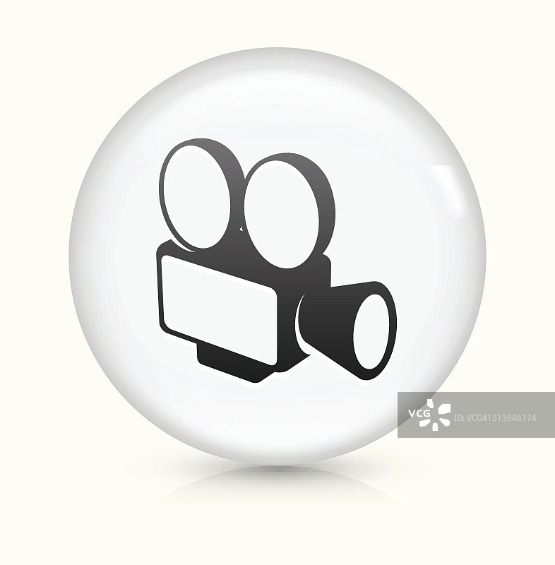胶卷相机图标上的白色圆形矢量按钮图片素材