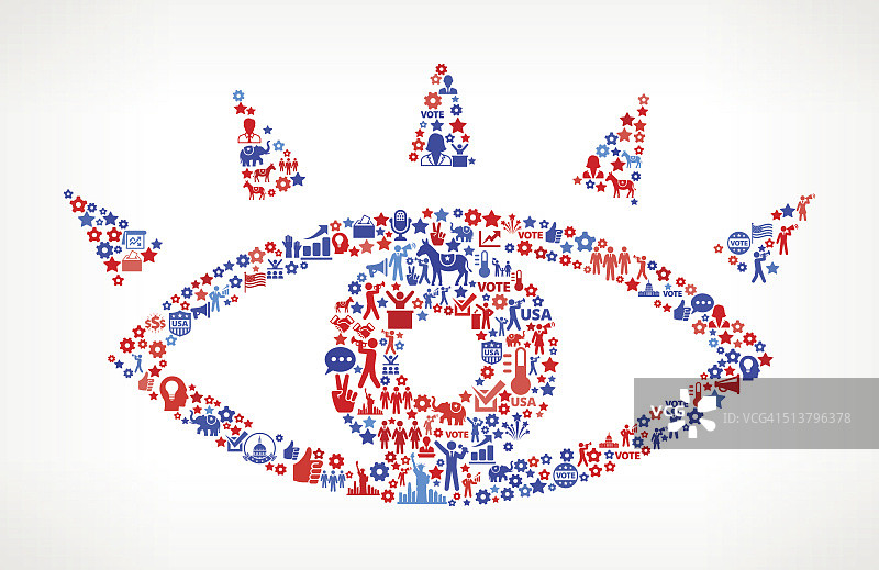 眼睛投票和选举美国爱国偶像模式图片素材