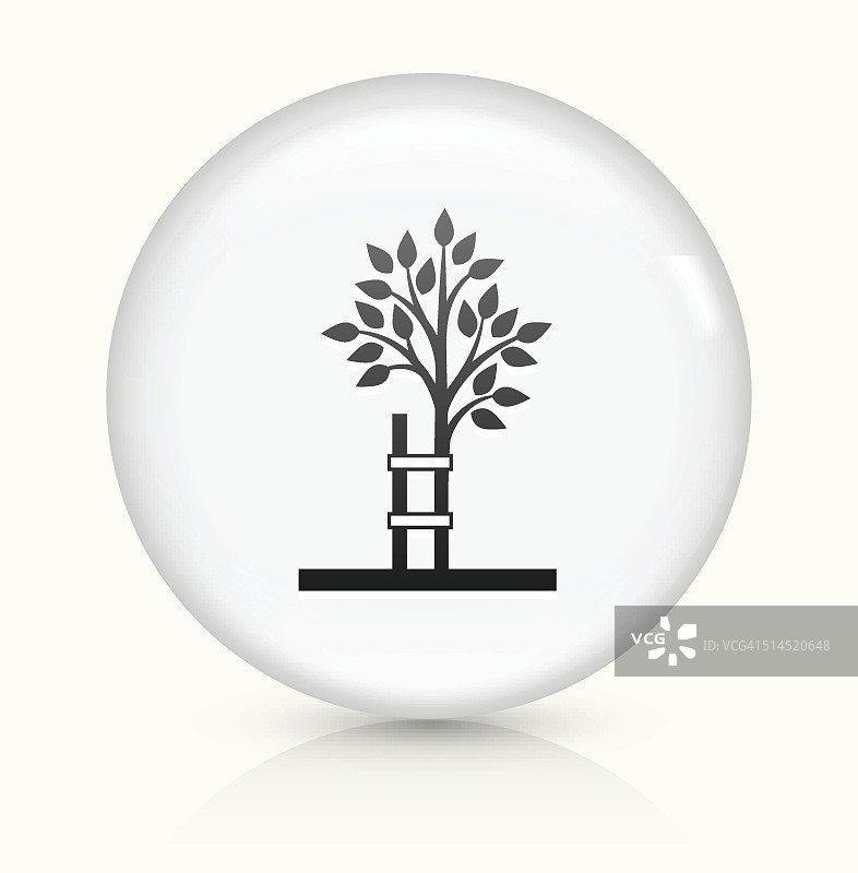 农场树图标上的白色圆形矢量按钮图片素材