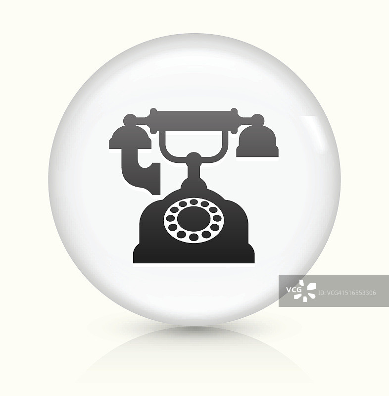 古董手机图标上的白色圆形矢量按钮图片素材