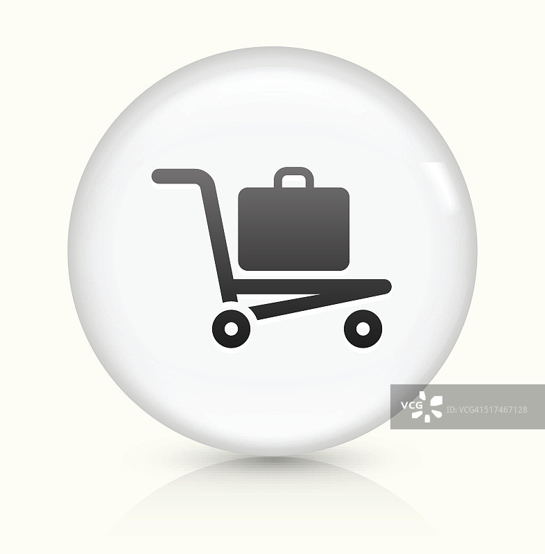 行李车图标上的白色圆形矢量按钮图片素材