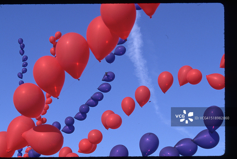 红色及紫色气球图片素材
