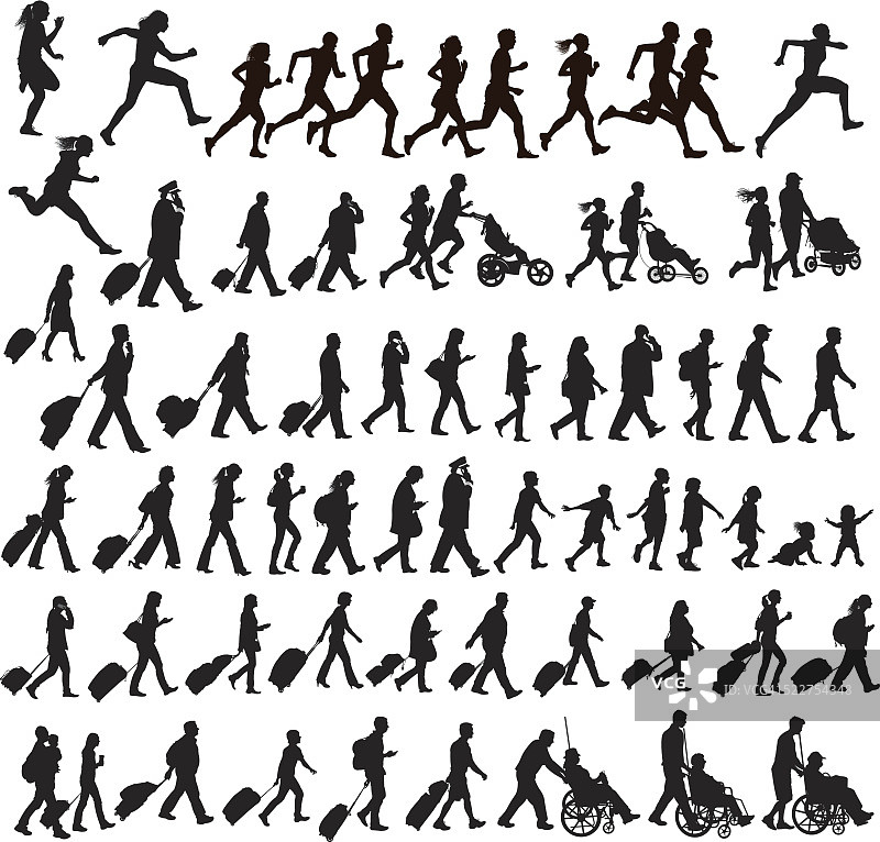 人移动-行走，跑步，旅行，爬行，慢跑，锻炼，交谈图片素材