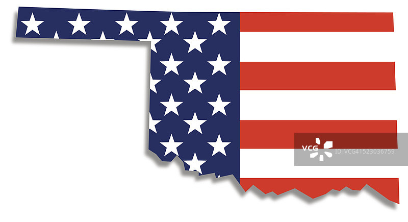 美国国旗俄克拉荷马州地图图片素材
