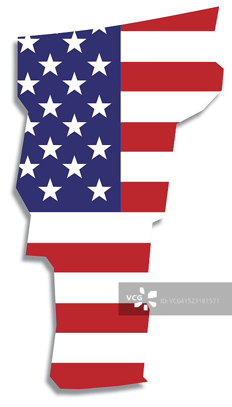 美国国旗佛蒙特州地图图片素材