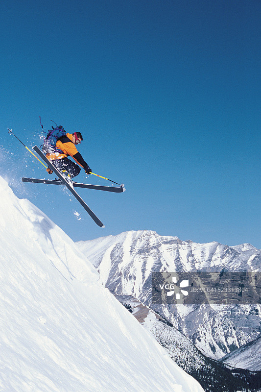滑雪，堡垒滑雪场，阿尔伯塔图片素材