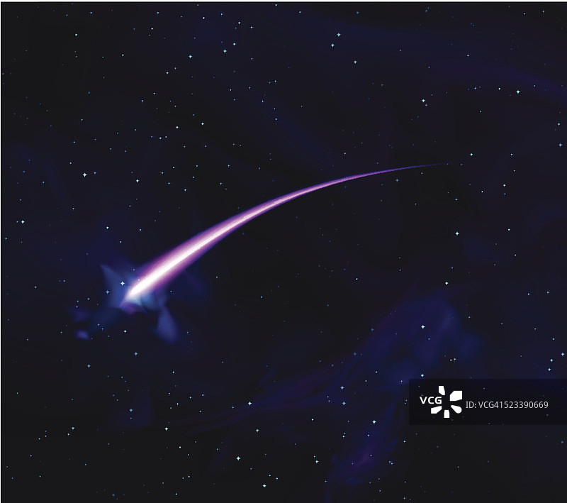 流星彗星在星云空间股票矢量背景图片素材