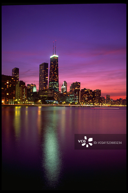 芝加哥夜景图片素材
