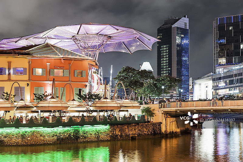 克拉克码头和新加坡河图片素材