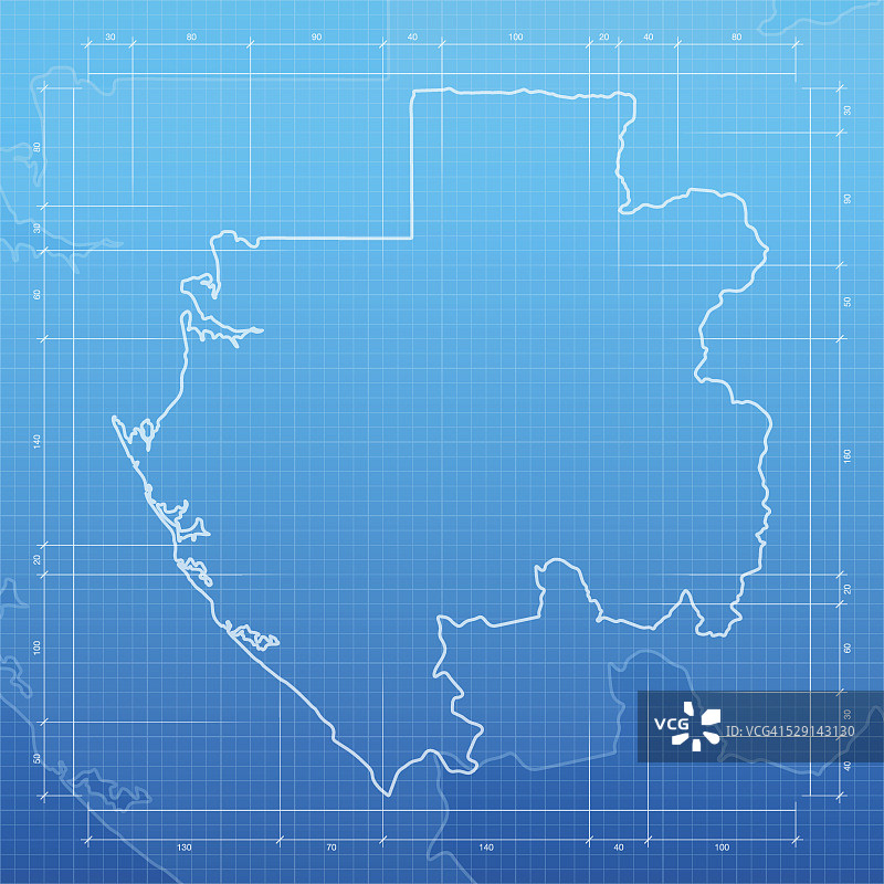 加蓬地图上的蓝图背景图片素材