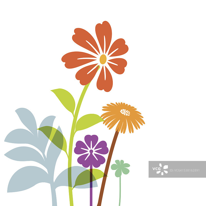 手绘春天的花-向量图片素材