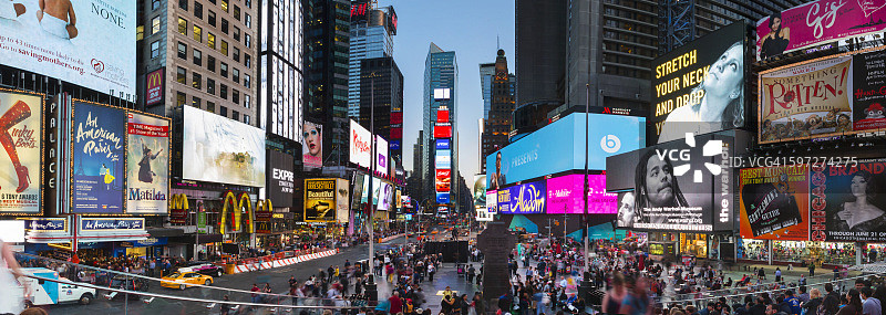 美国纽约时代广场的全景图片素材