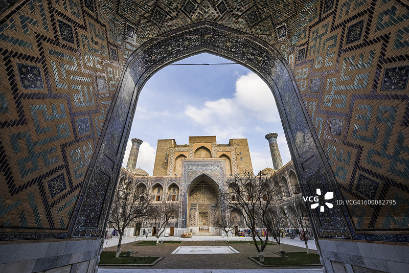 乌兹别克斯坦撒马尔罕的瑞吉斯坦广场图片素材