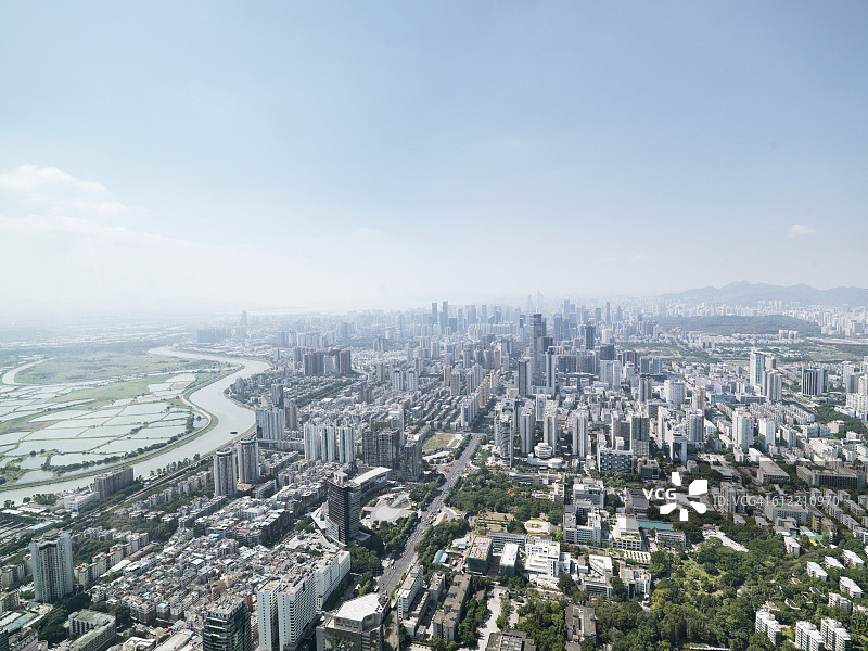 城市景观，鸟瞰图，深圳，广东省，中国图片素材
