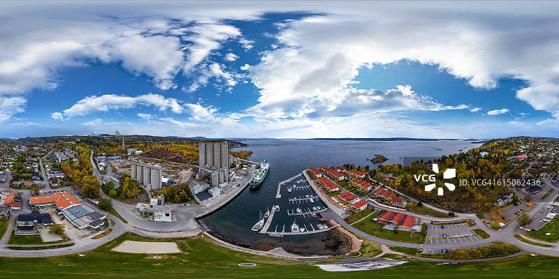 挪威Røyken Slemmestad的360度鸟瞰图图片素材