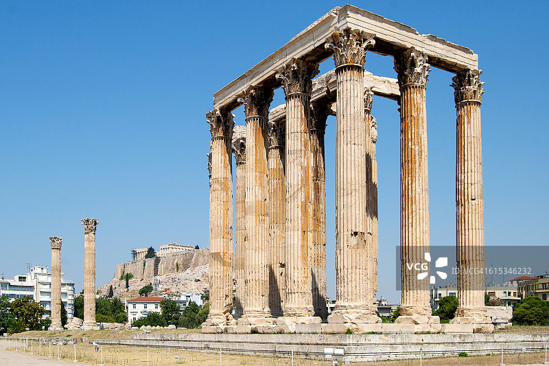 希腊雅典的奥林匹亚宙斯神庙图片素材