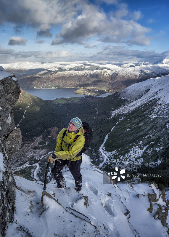 苏格兰，Glencoe, Beinn a' bhethir，冬天去登山图片素材