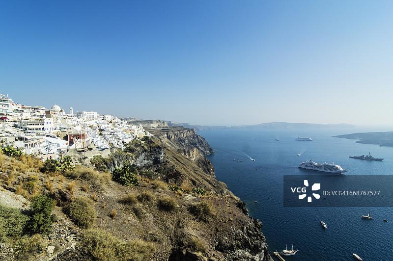 希腊，圣托里尼岛，菲拉岛和卡尔德拉岛图片素材