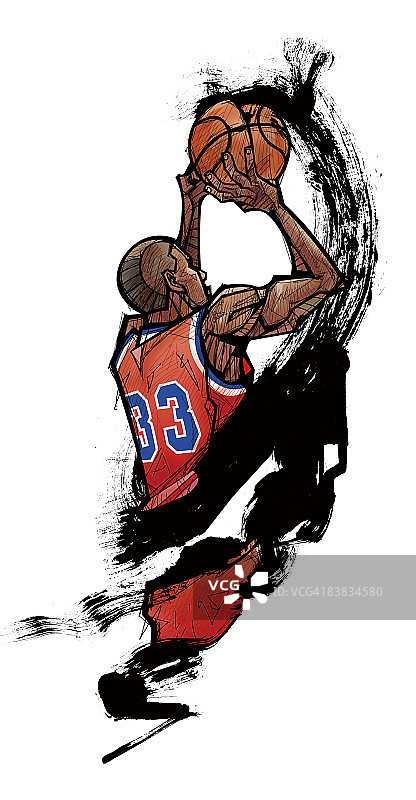 抱球的篮球运动员图片素材