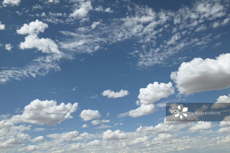 低角度的多云的蓝天图片素材