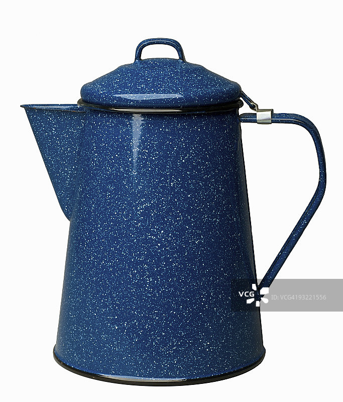 蓝珐琅咖啡壶图片素材