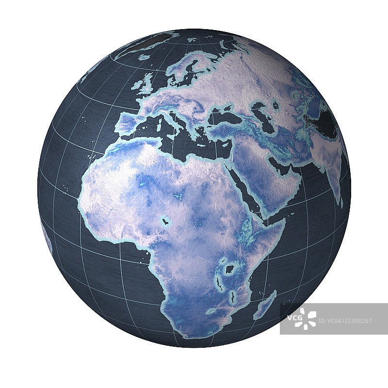 展示非洲、中东和欧洲的地球仪图片素材