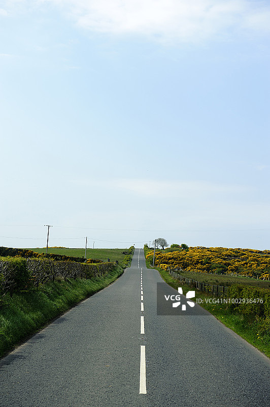 北爱尔兰巴利城堡附近的道路景观图片素材