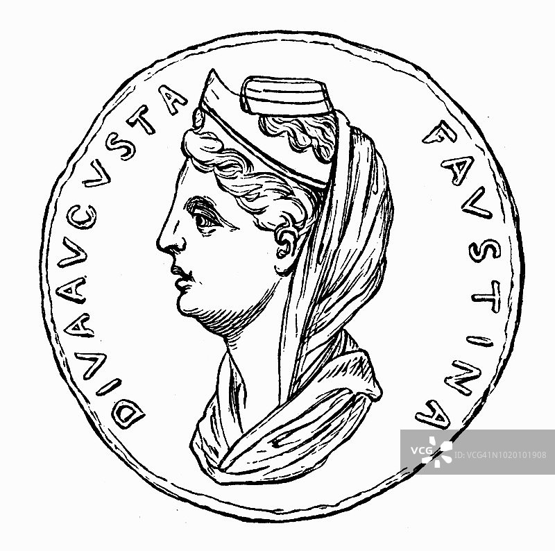 Annia Galeria fastina，有时也被称为fastina I生于公元100年2月16日;死于公元140年10月或11月)，是罗马的皇后和罗马皇帝安东尼·庇护的妻子图片素材