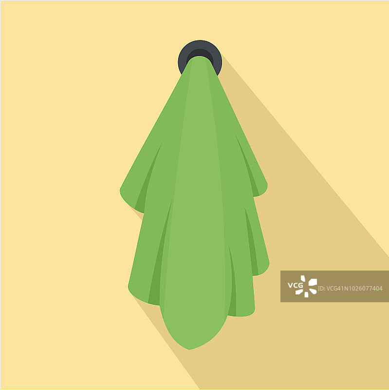 绿色毛巾图标，扁平风格图片素材