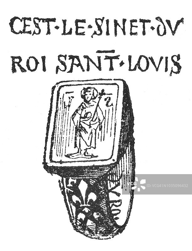 路易九世的图章戒指(13世纪)图片素材