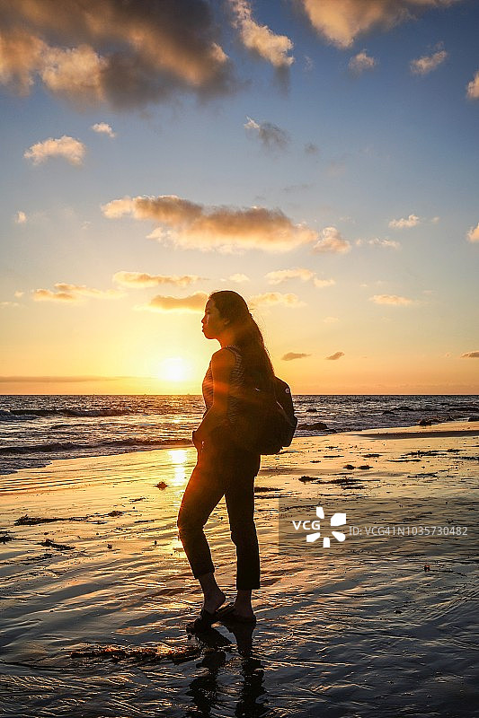 拉古纳海滩的日落图片素材