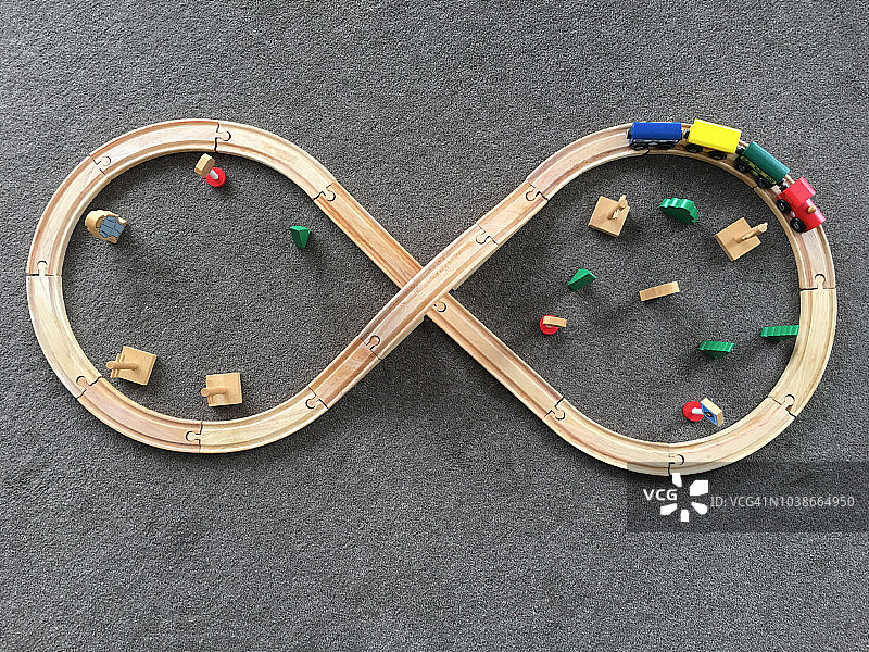 木制玩具Tain铁路Falt Lay视图图片素材