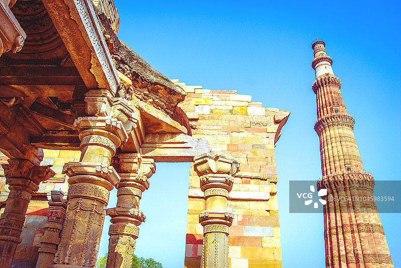 Qutub Minar，新德里，印度图片素材