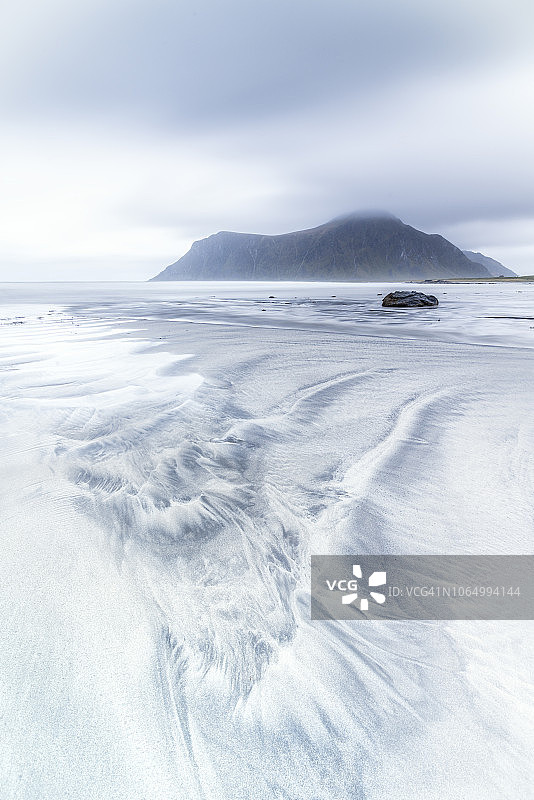 挪威罗浮敦群岛的斯卡格桑登海滩图片素材