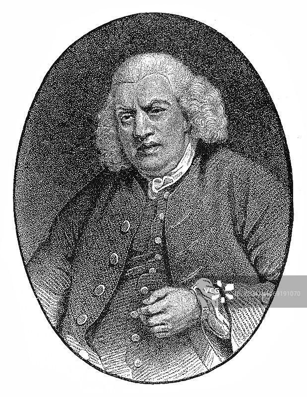塞缪尔·约翰逊(Samuel Johnson)是英国作家，他以诗人、散文家、道德家、文学评论家、传记作家、编辑和词典编纂者的身份对英国文学做出了持久的贡献图片素材