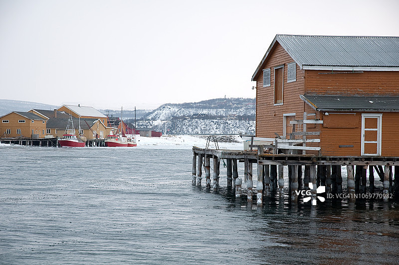 挪威北部Vestre Jakobselv港图片素材