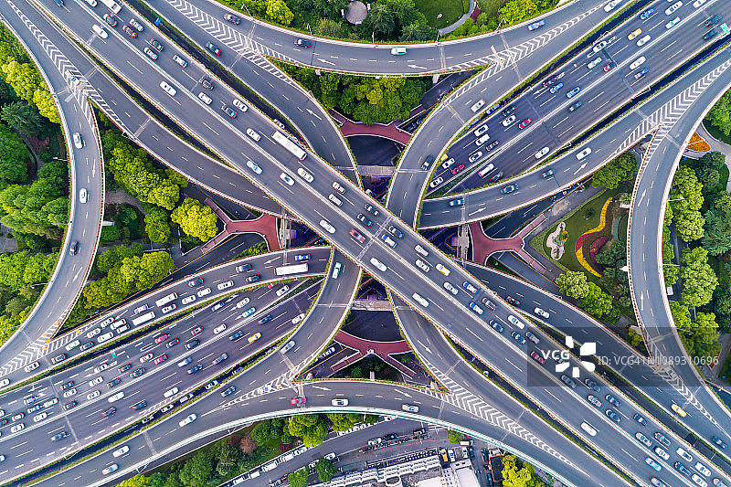 上海高速公路鸟瞰图图片素材