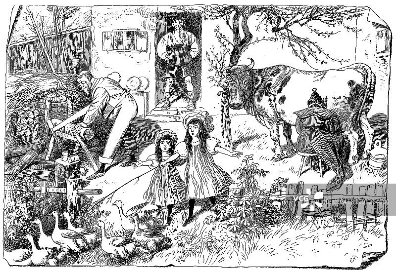 农场生活——1896年图片素材