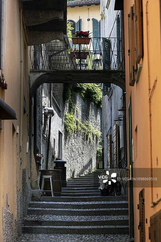 贝拉吉奥的狭窄街道图片素材