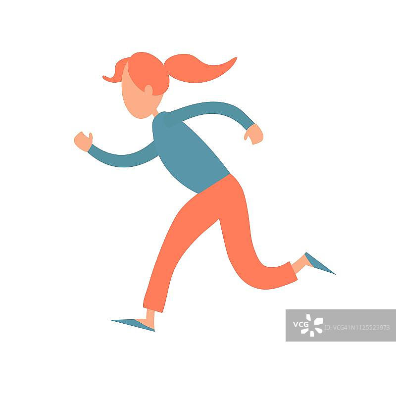 跑步女生平板设计图片素材