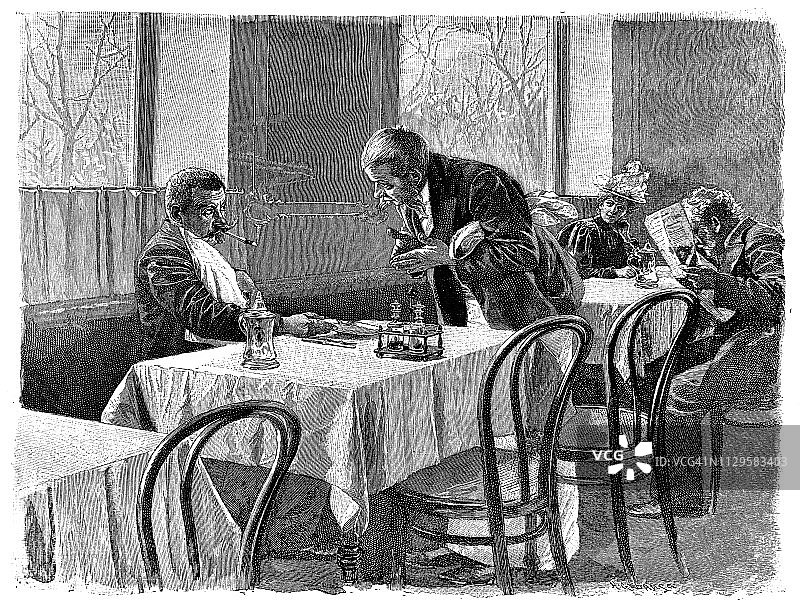 餐厅服务员与客人的对话- 1896图片素材