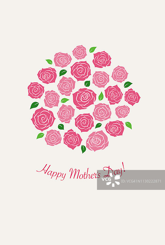母亲节贺卡-粉红玫瑰花束-图片素材
