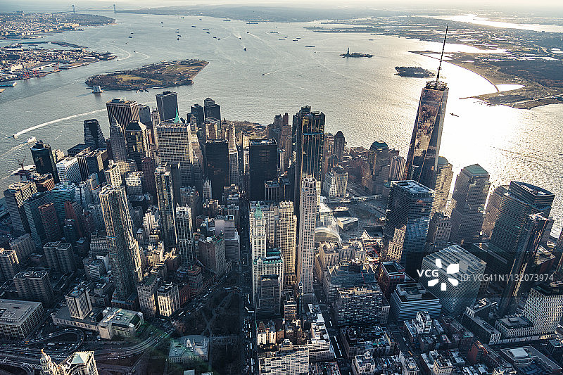 纽约市曼哈顿市中心鸟瞰图图片素材
