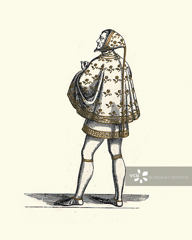 十三世纪中世纪贵族的服装图片素材